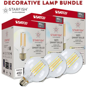 Starfish Clear Lighting Accessories - Bundle, Contains: (3)  G25 Clear Filament Lamp 